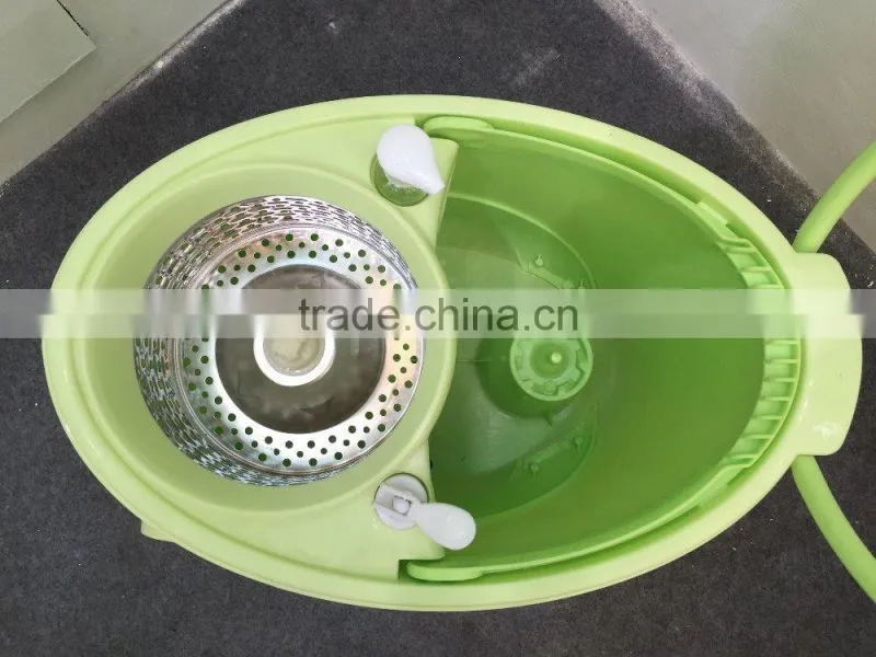360 SPINNING ROTATING SPIN FLOOR MOP & BUCKET SET + 2 MICROFIBRE CLEANING HEADS