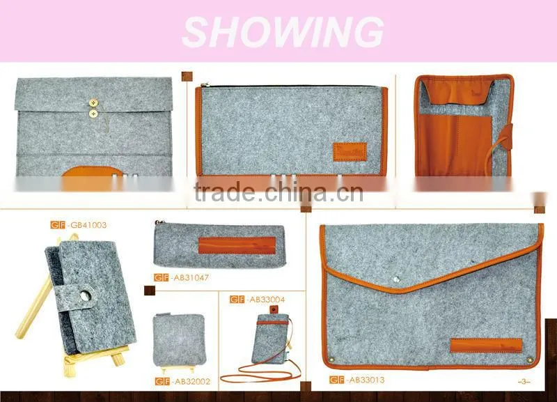 Dark grey felt accessory bags; travel storage phone bag