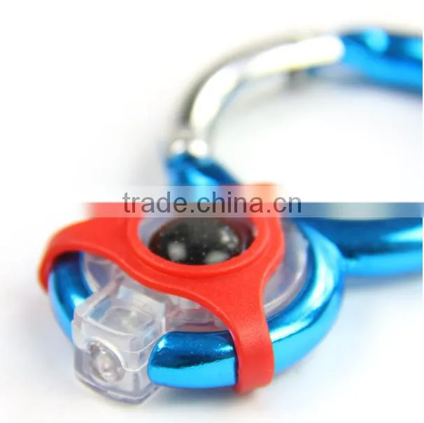 New products, led light mountaineering buckle,round aluminium hook