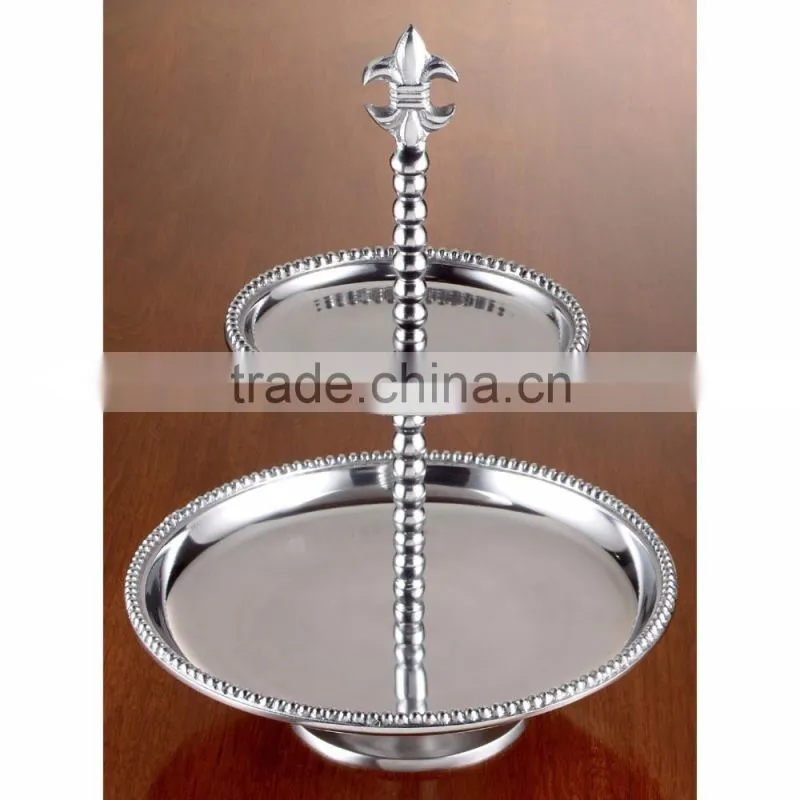golden powder coated metal cake stand