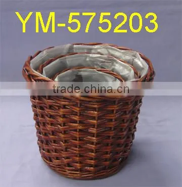 good selling White Round Willow Basket With Handle