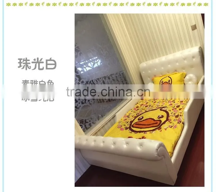 MMD02 sweet pink & blue kids single bed with guardrail 2016 alibaba new classic children kids baby furniture