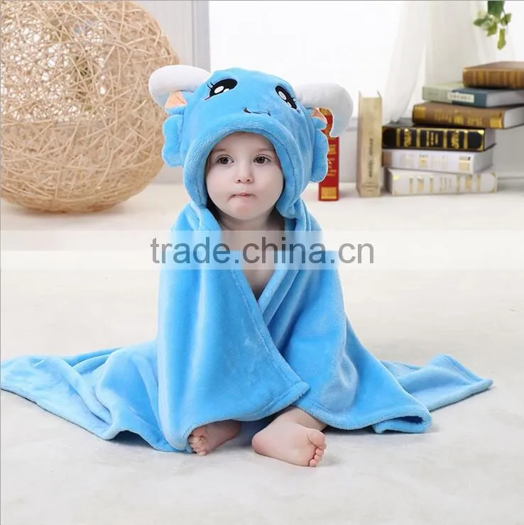 Wholesale animal shape baby bathrobe with hood baby blankets
