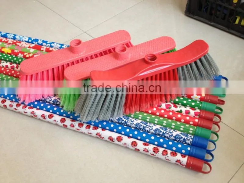 Low price wooden handle Plastic Brooms
