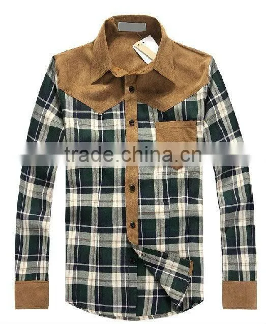 Newest Men's Plaid Long Sleeves Slim Cut Casual Shirt
