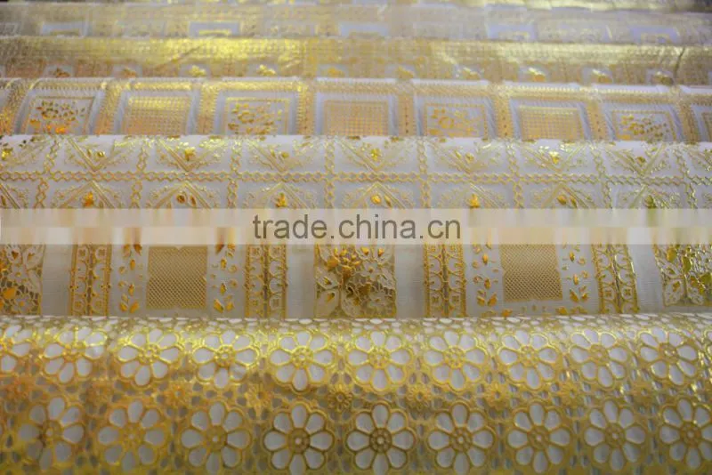 137CM*20M beautiful and elegant golden PVC lace table cloth