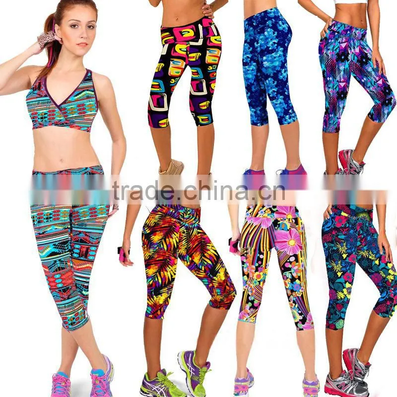 Hongen apparel professional hot transfer Women Rash guard Yoga pants running pants