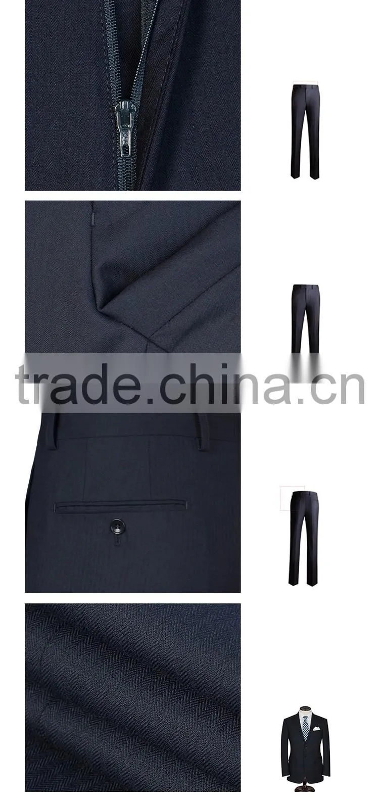 New arrival dark blue gents suits pant coat mens business & wedding suit