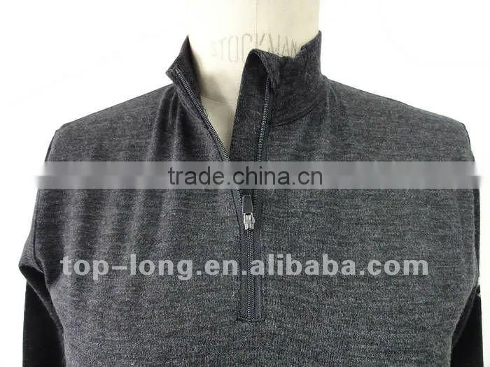 100% merino charcoal thermal underwear for women thermal suit of zip top