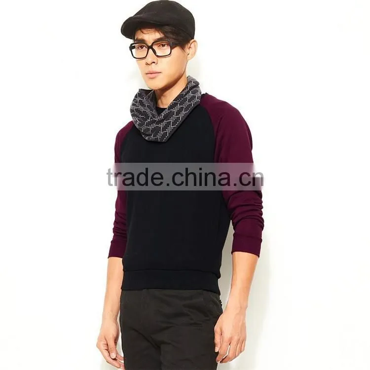 Red and black blank raglan sweatshirts men's hoodies & sweatshirts