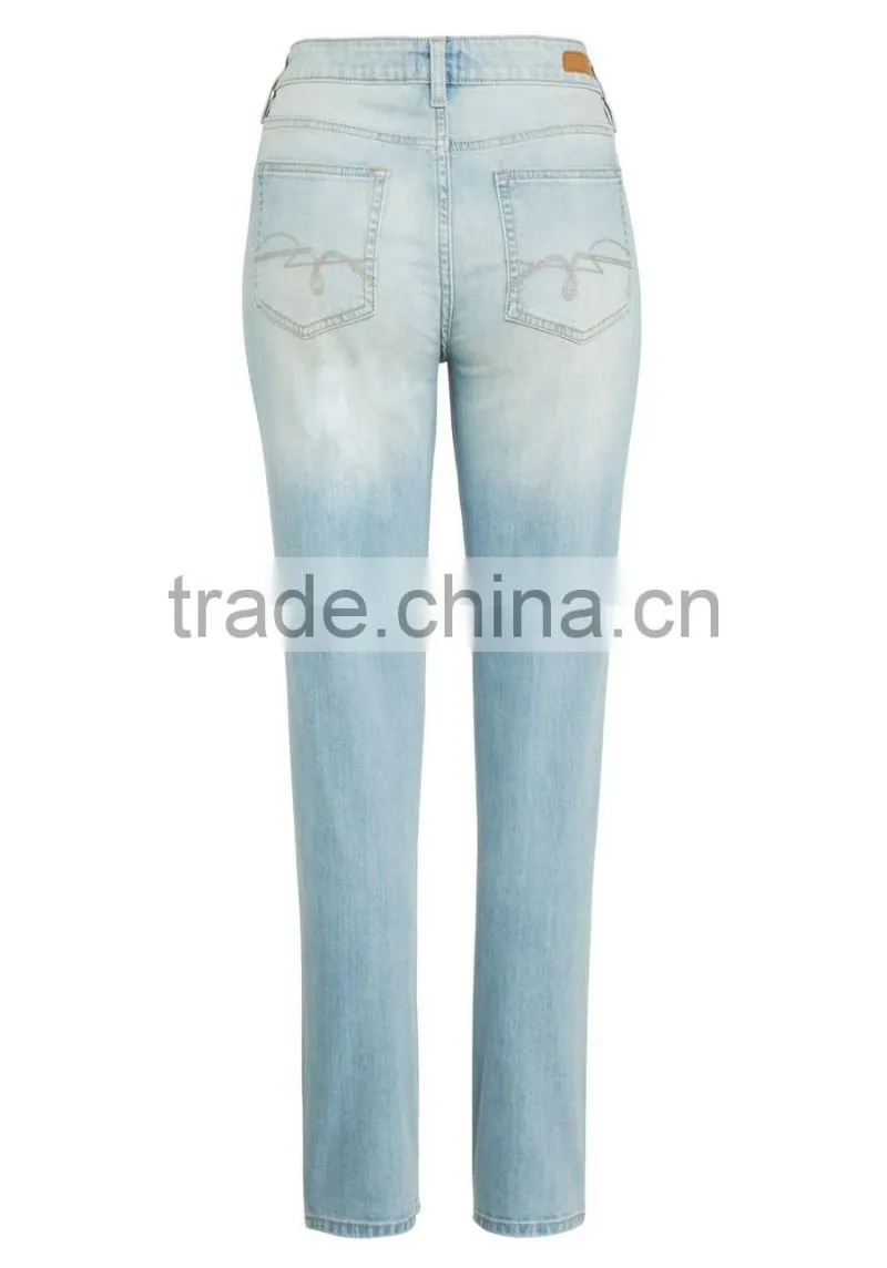Wholesale latest new model design fashion women jeans denim jeans pant