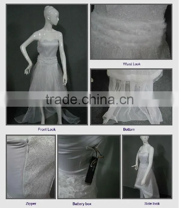 Popular ball gown fiber optic led light mini evening dress 2014