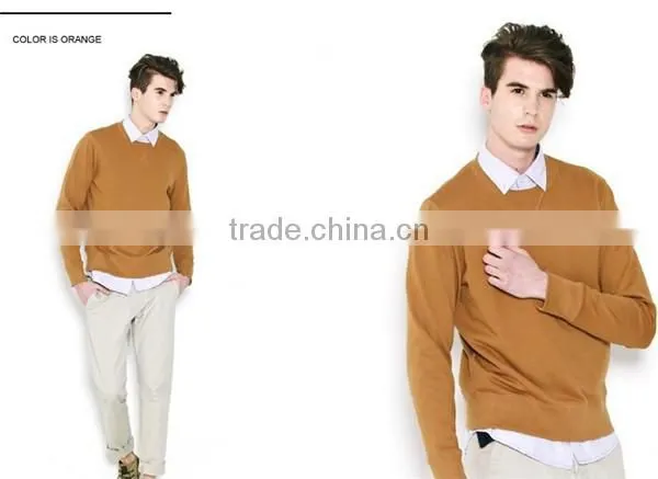 Custom Men Black Premium Cotton Sweater with Lambskin leather sleeves