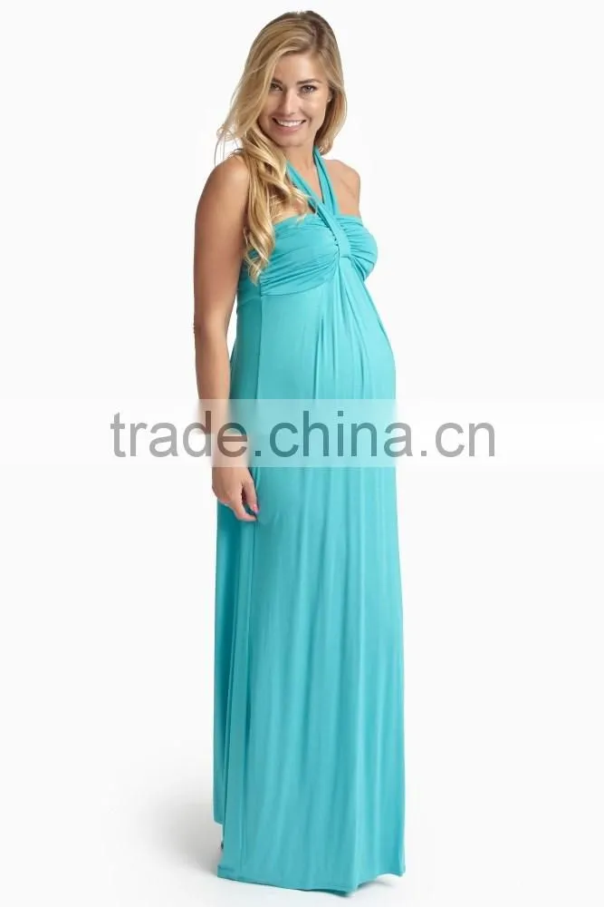 Manufacturer elegant mature sexy fashion halter maxi dress maternity
