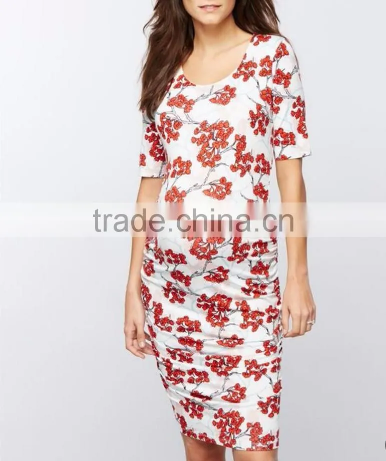 Office maternity clothing womens floral print dresses