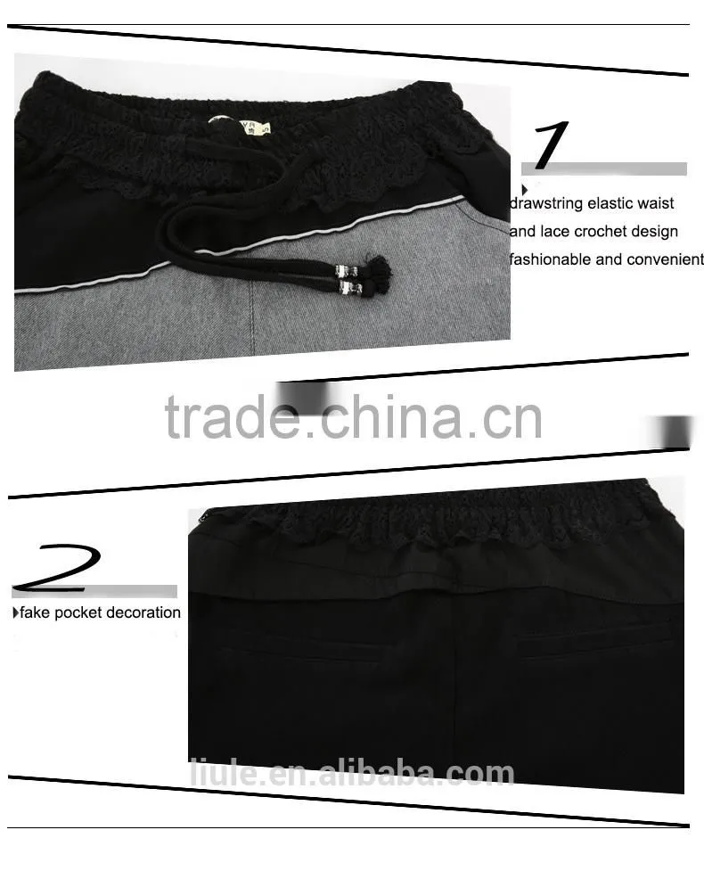 hot selling elastic waist tight korean fashion pants