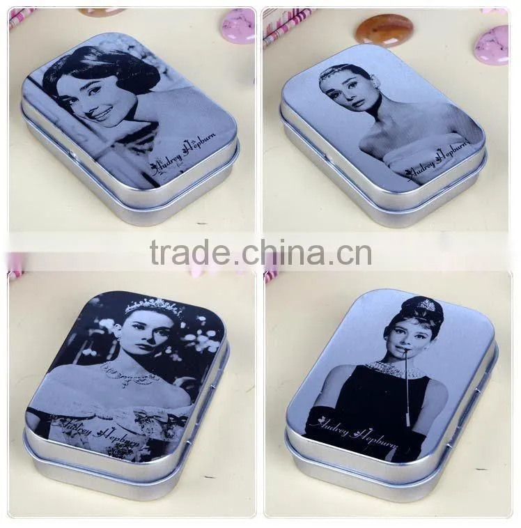 2017 customized Mini square small iron box packaging with logo printing