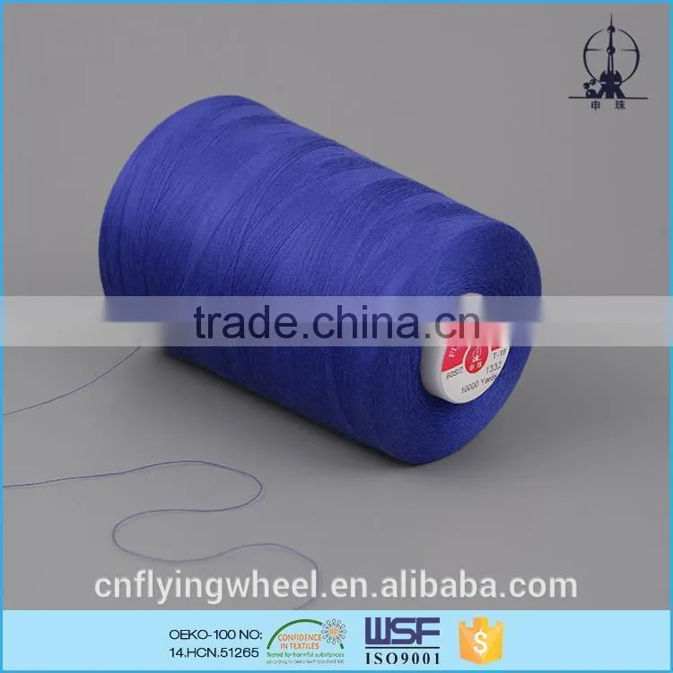 Eco-Friendly 16s/2 poly poly corespun sewing thread for trousers