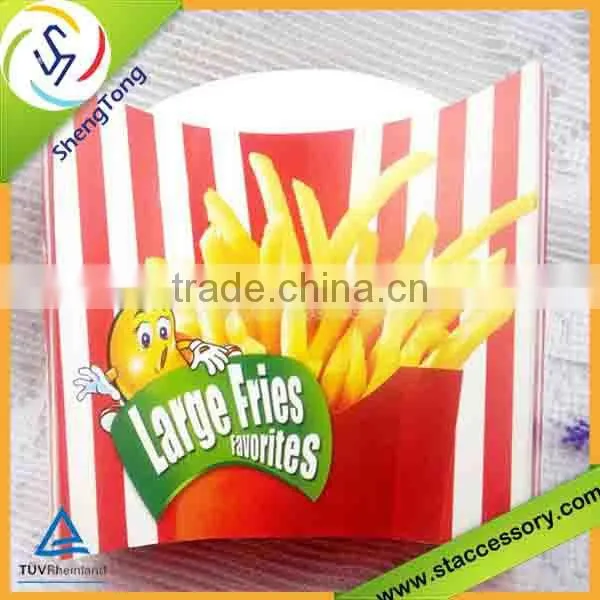 disposable french fries box with custom design hot selling