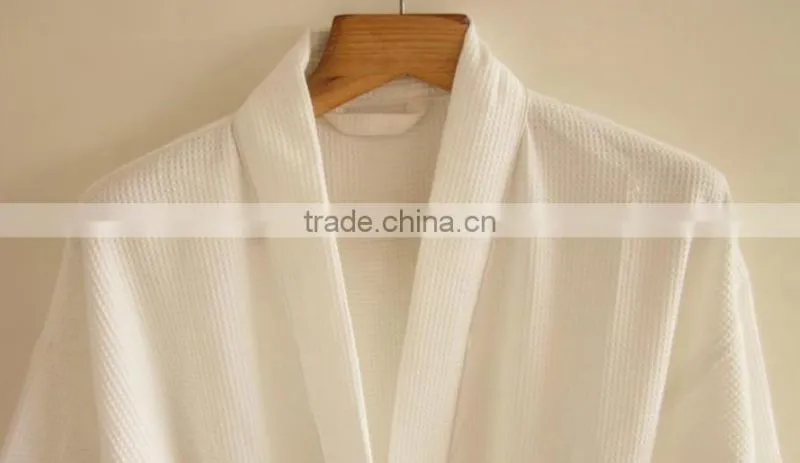 100% cotton waffle bathrobe for hotel and home use