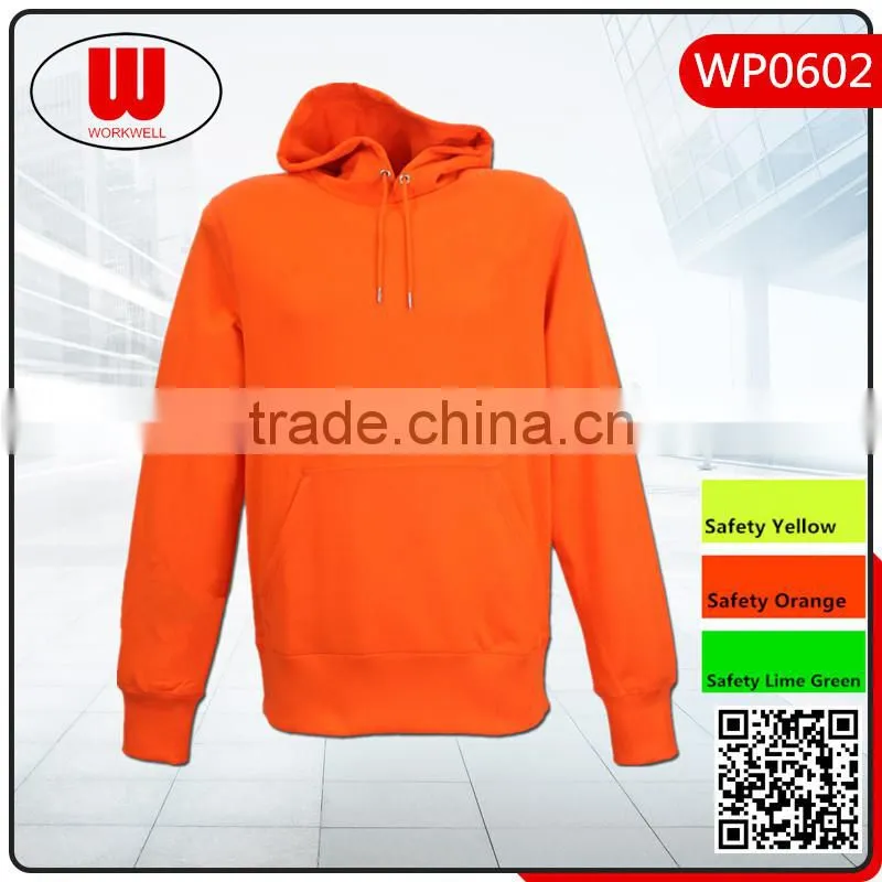Hi vis orange pull over sweatshirt printed custom pullover printed fashion