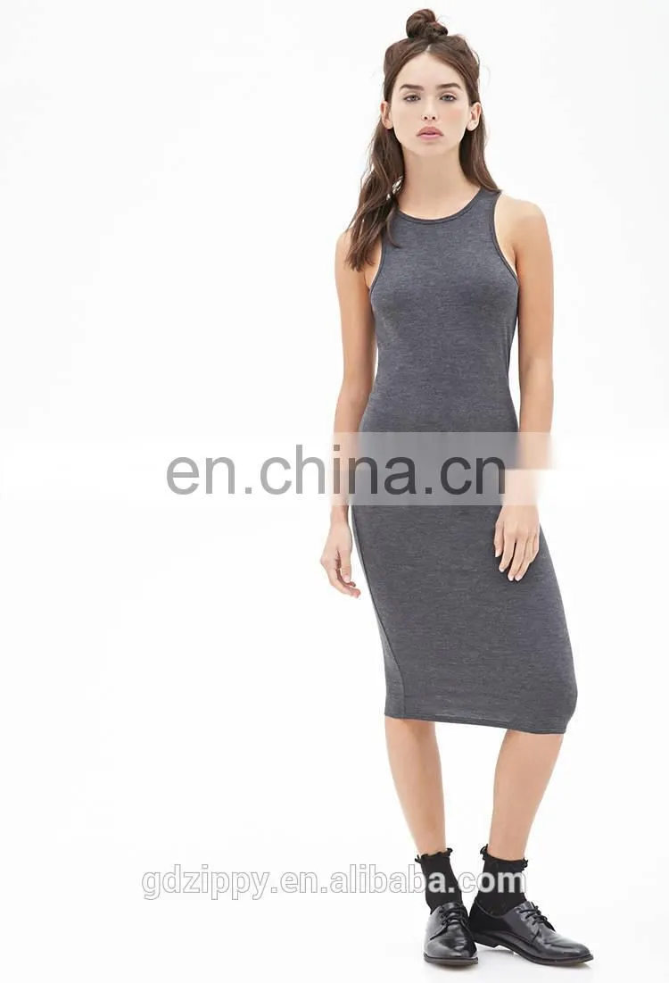 new arrival women clothing sleeveless midi dress china supplier