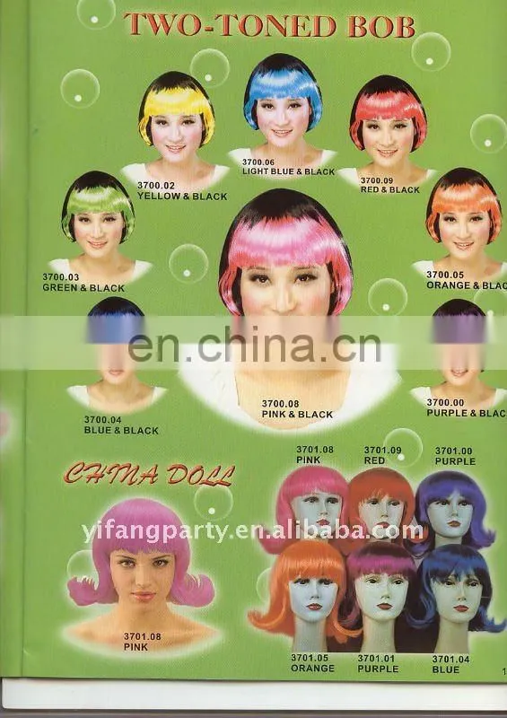 party wigs in different styles in stock