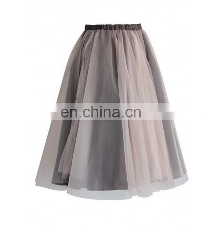 Mesh Tulle Skirt in Taupe