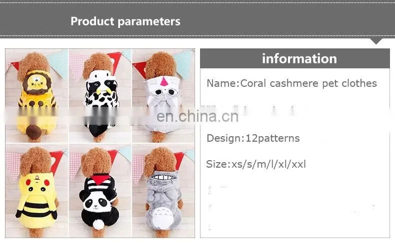 Cute Dogs Coat Pet Outfit Soft Warm Flannel Clothing