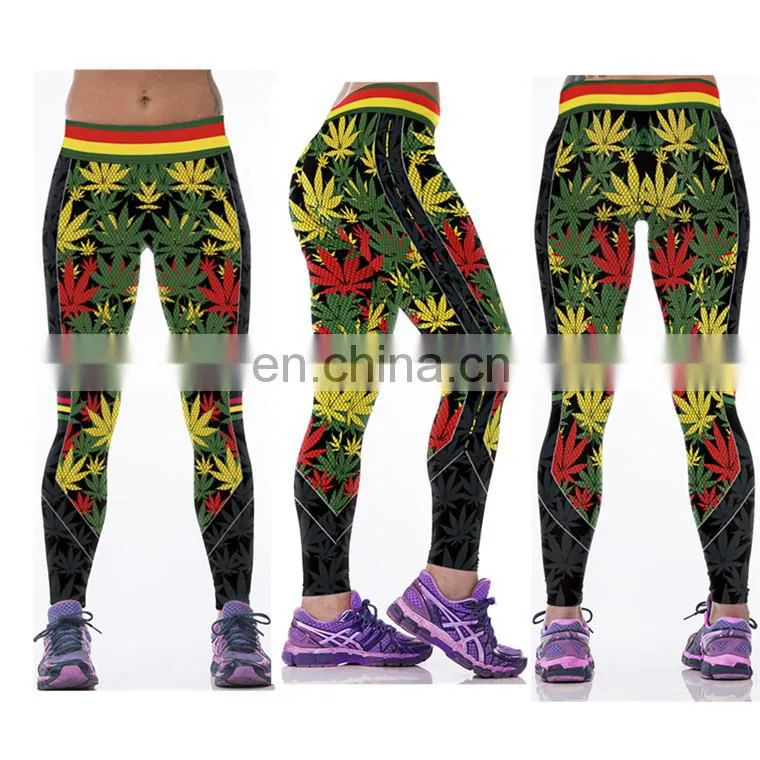 Wholesale Sexy Workout Sport Gym Fitness Printing Women Yoga Leggings