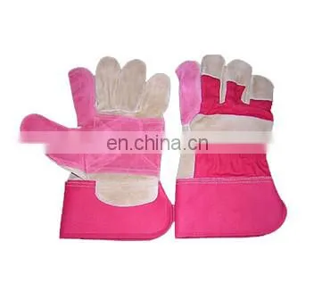 2009 cow split leather gloves/cow crust leather/Yellow Cowhide suede Leather Gloves working gloves Ri-WG-61-Y