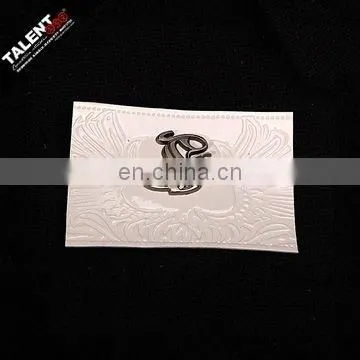 custom denim PU leather with casting metal label