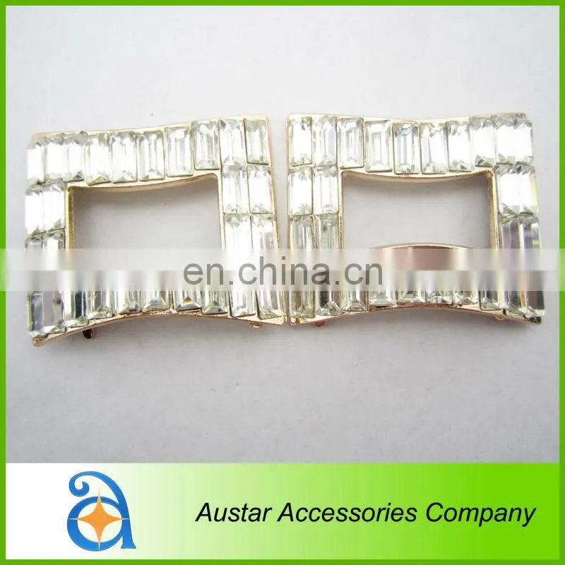 Metal Gold Plated Rhinestone Shoe Decorative buckle for ladies high heel