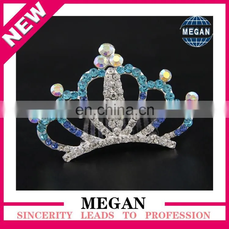Colorful sparking hari comb children 's hair accessories Princess crown crystal hairpin combs