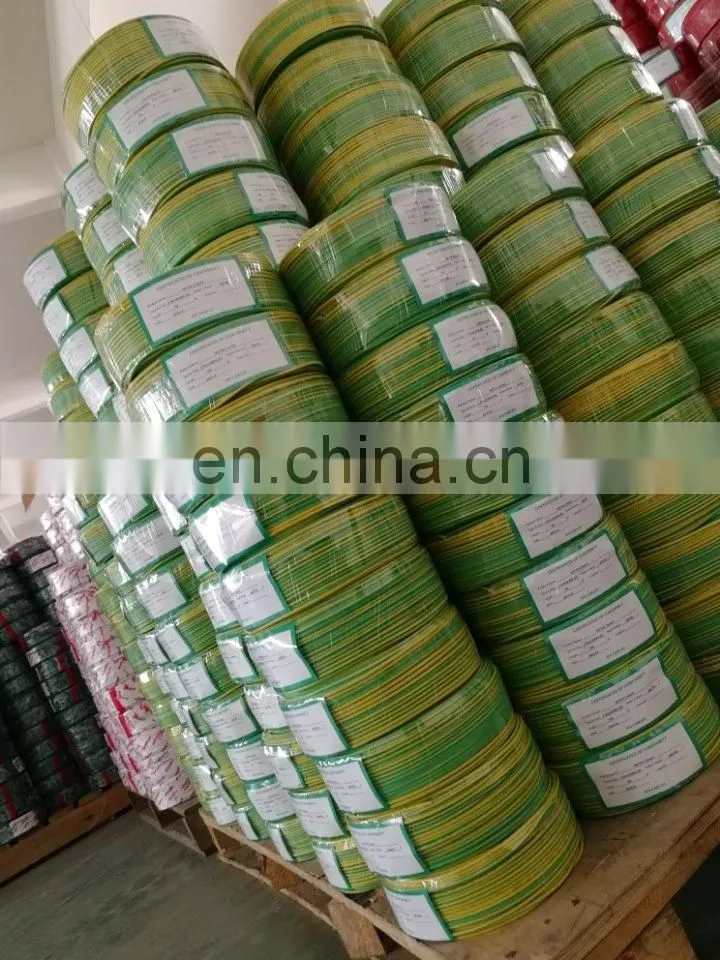 2021 year hot sale yellow green earth wire 6mm2 earth cable