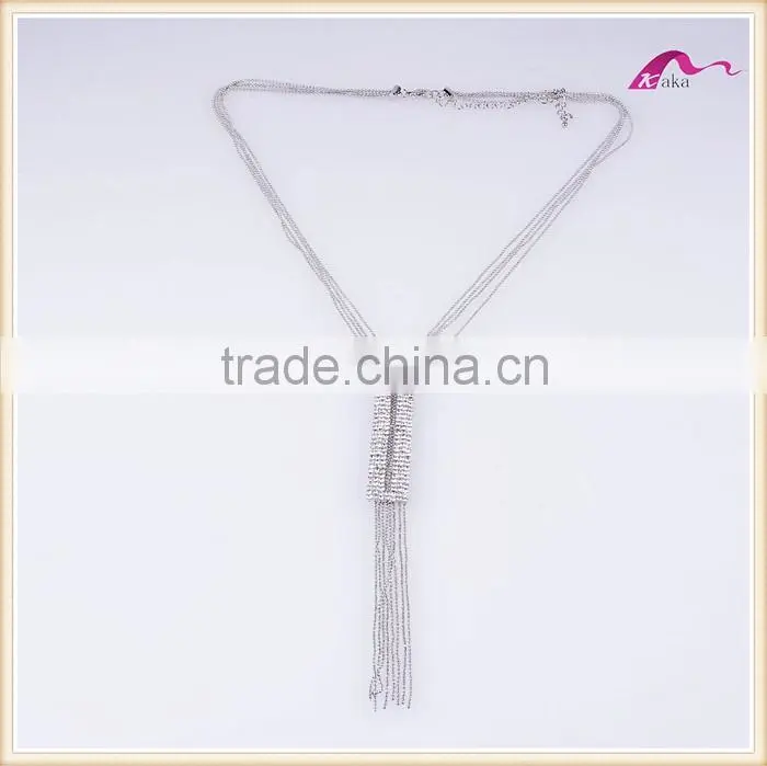 Gold Crystal Long Chain Tassel Necklace Designs Wholesale
