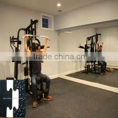 Interlocking indoor rubber mat for gym