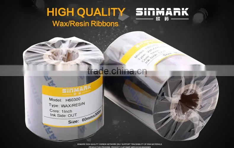 SINMARK H90300 wax resin thermal transfer ribbon, barcode ribbon resin wax
