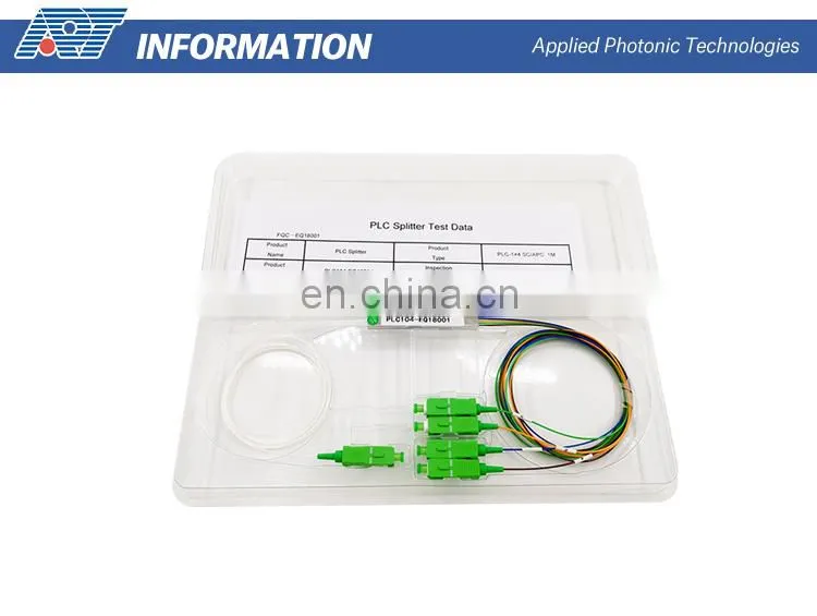 Factory Wholesale 1X2 1X4 1X8 1X16 1X32 1X64 Optical Fiber Sc Apc Upc Connector Steel Tube Type Plc Splitter