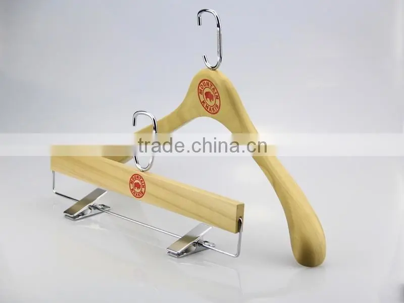 2016 best selling wooden hanger and pants hanger with special hook