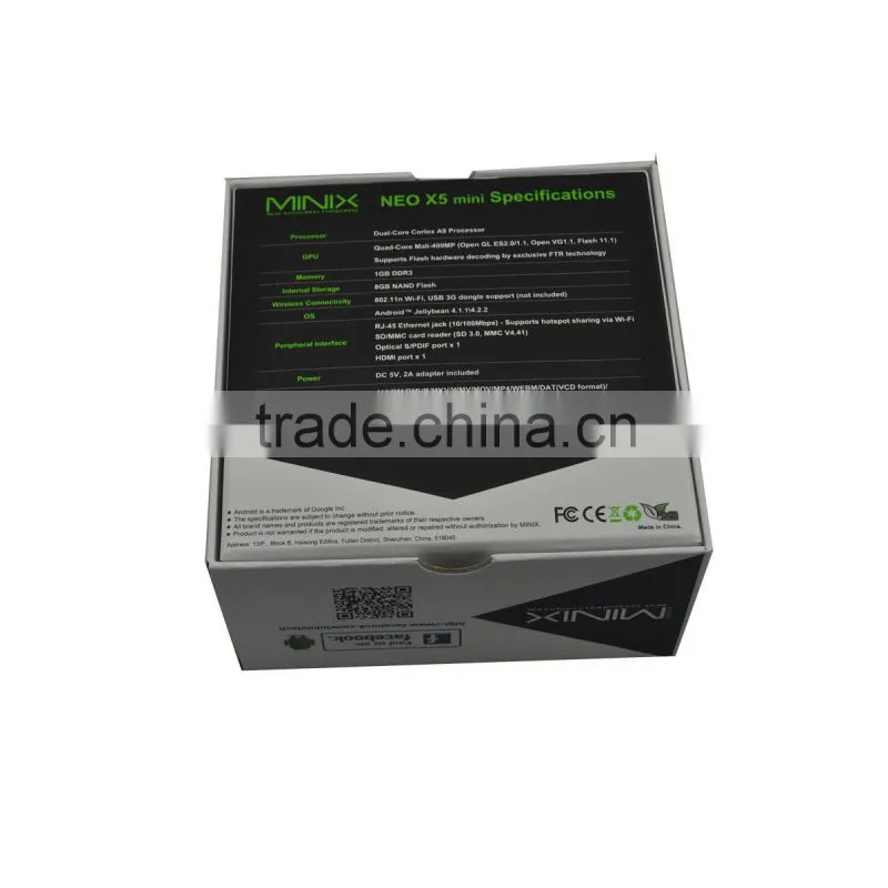 Original Minix Neo X5 Mini RK3066 Dual Core Android 4.1 RAM 1GB ROM 8GB 1.6GHz WIFI USB RJ45 HDMI Media Player Smart Set TV Box