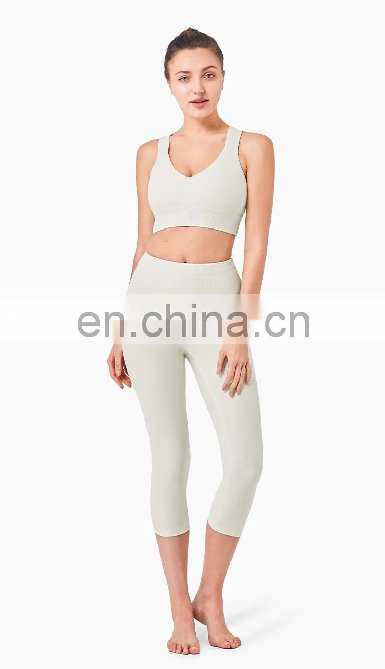Lightweight Custom Logo Sport Active Wear Yoga Sets High Waist Two Piece Yoga Sport Suit