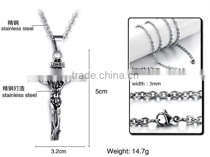 316L stainless steel jesus cross men pendant necklace popular designer hot selling