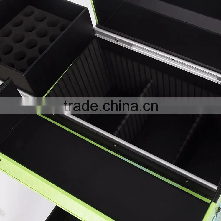 pvc trolley makeup case with drawers