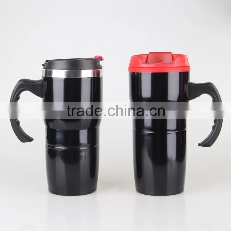 classic custon design double wall steal mug/ auto mug with pp handle