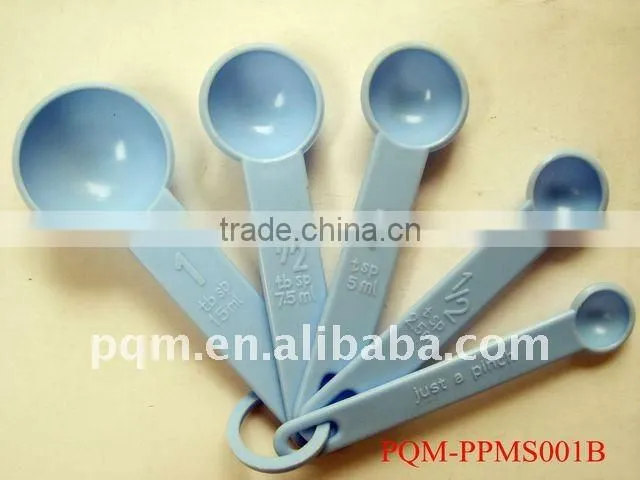 Multi-funtion 10 pcs blue PP plastic measuring spoons