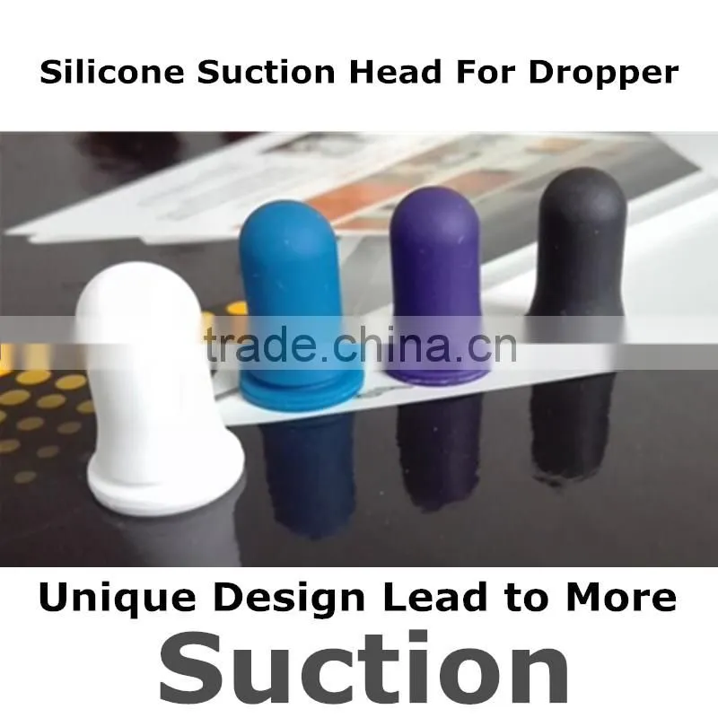 Samples in stock silicone suction rubber head for dropper