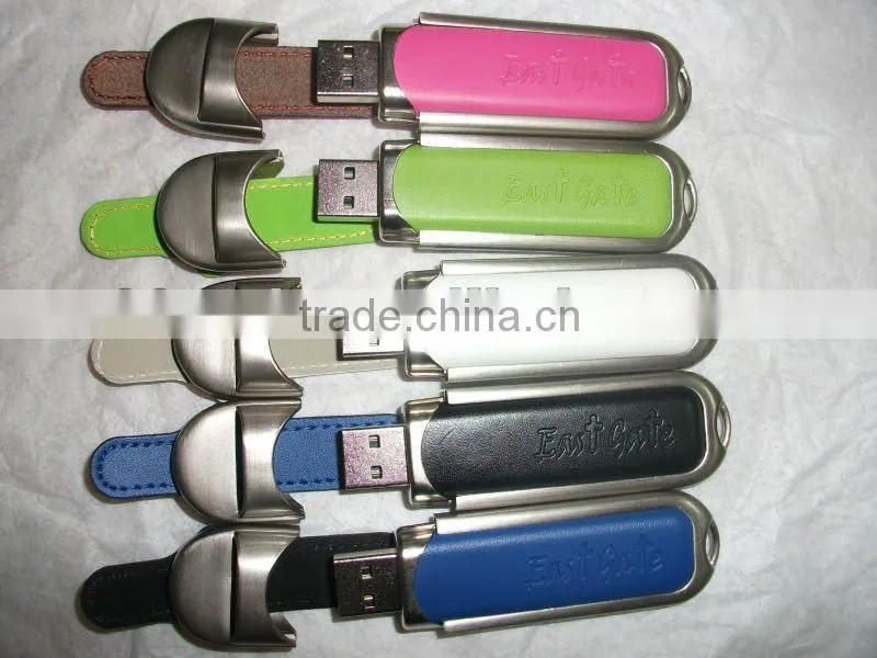 promotional Leather 4GB USB Flash Drive,many colors leather case protection
