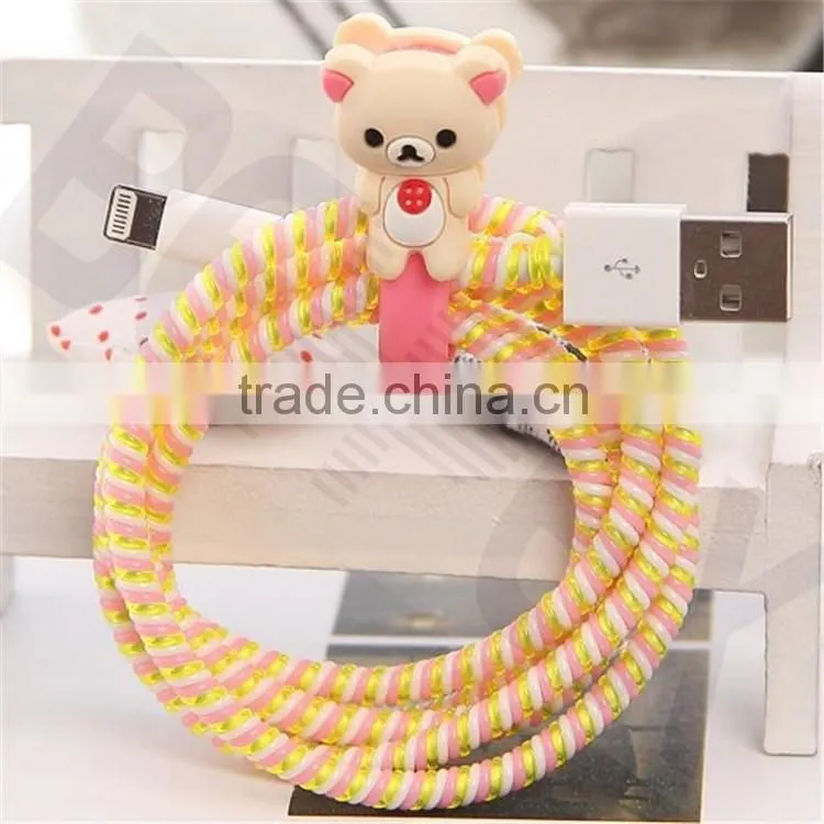 DIY Carton Spiral Protector USB Multi Charger Data USB Cable for IOS