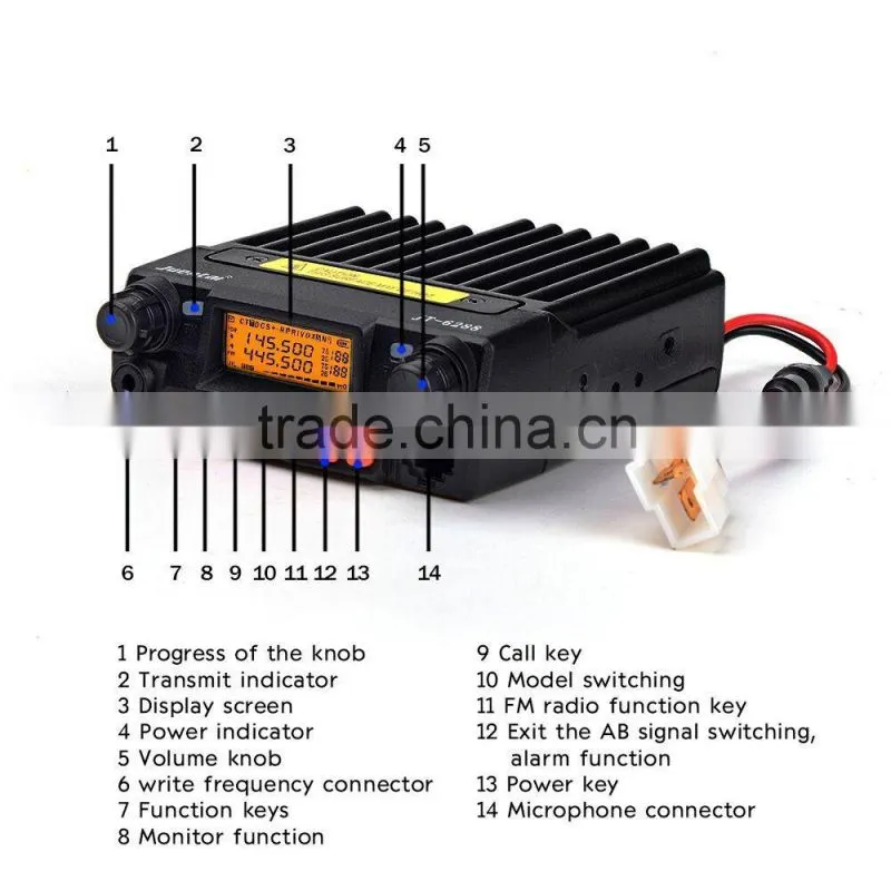 Juentai JT-6288 Mini 25Watts Tri-Band 136-174Mhz/240-160Mhz/400-480Mhz Mobile Transceiver